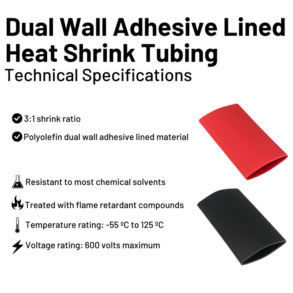 2/0 Gauge Cable Lugs with Heat Shrink Tubing