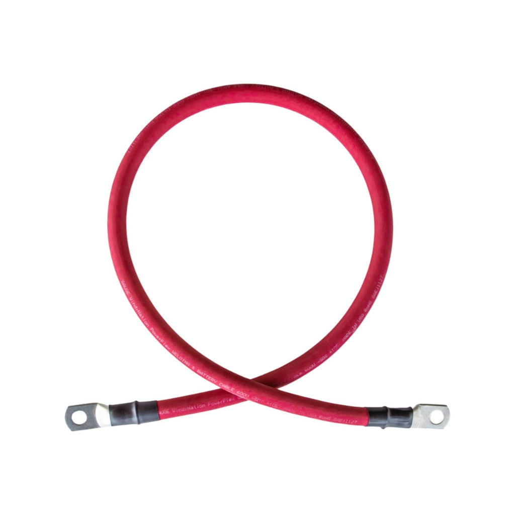 2/0 Gauge (AWG) Black and Red Pure Copper Battery Cable Wire with Lug Connector Ring Terminals